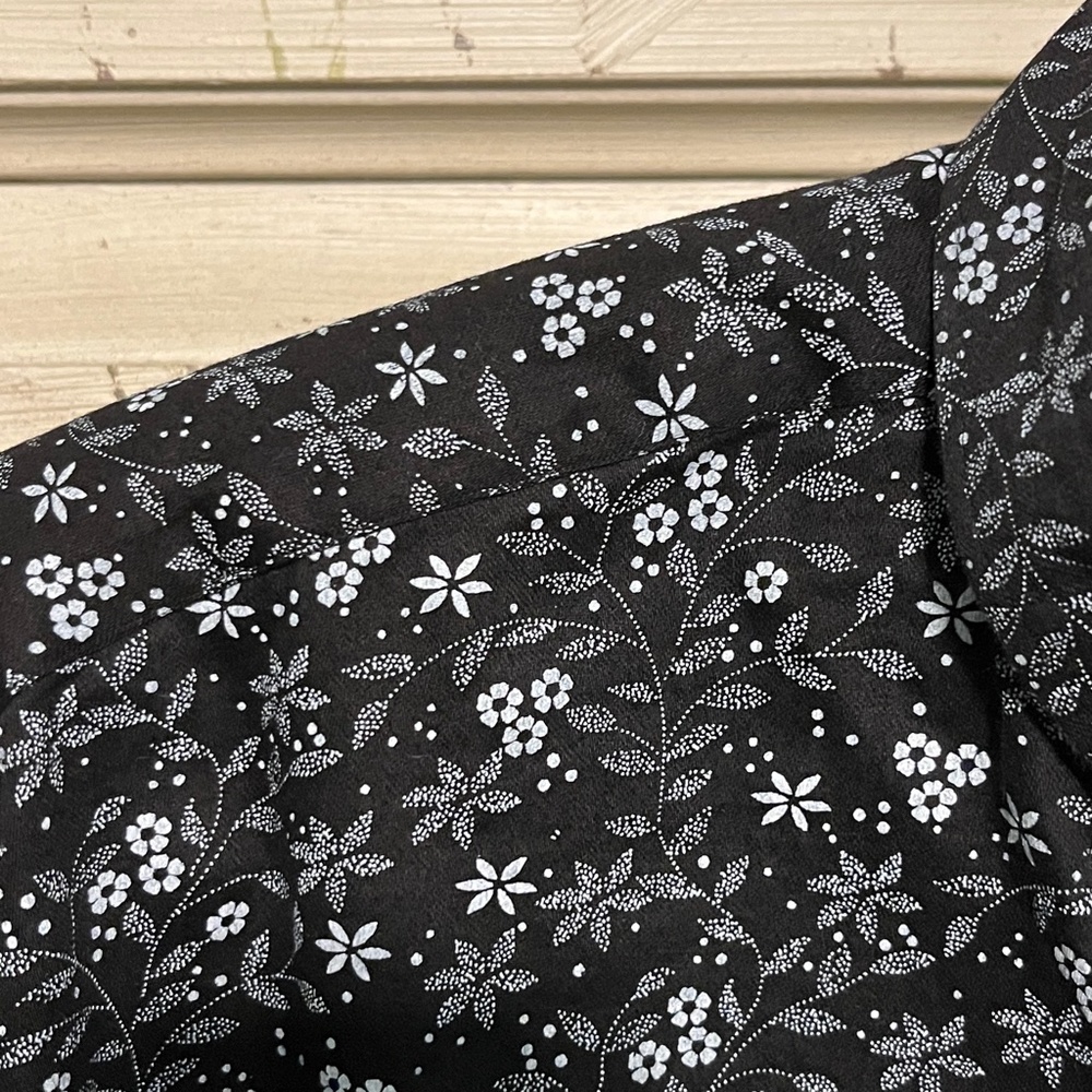PRADA [Milano] Men's Black Floral Button Front Shirt Size XL/16 1/2 - Picture 4 of 10